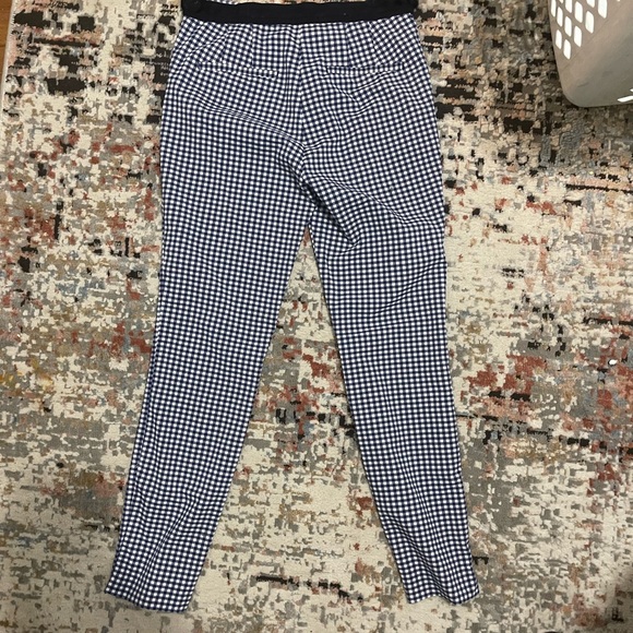 Zara Blue and White Gingham Trousers with Elastic Waist - Picture 2 of 4